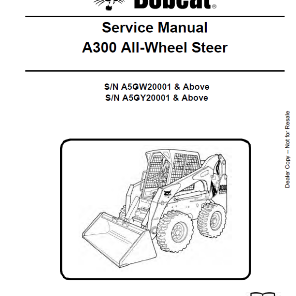 Bobcat A300 Loader Service Manual (6987047) (SN A5GY20001-A5GY99999)