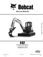 Bobcat E42 Excavator Service Manual (6989433) (SN AG3411001-AG3499999)