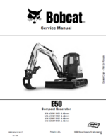 Bobcat E50 Excavator Service Manual (6989441) (SN AHHE11001-AHHE99999)