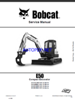 Bobcat E50 Excavator Service Manual (6989441) (SN AG3N11001-AG3N99999)