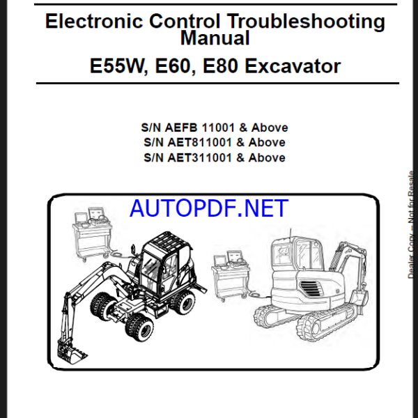 Bobcat E60 Excavator Service Manual (6987372) (SN AET811001-AET899999)