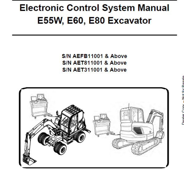 Bobcat E60 Excavator Service Manual (6987371) (SN AET811001-AET899999)