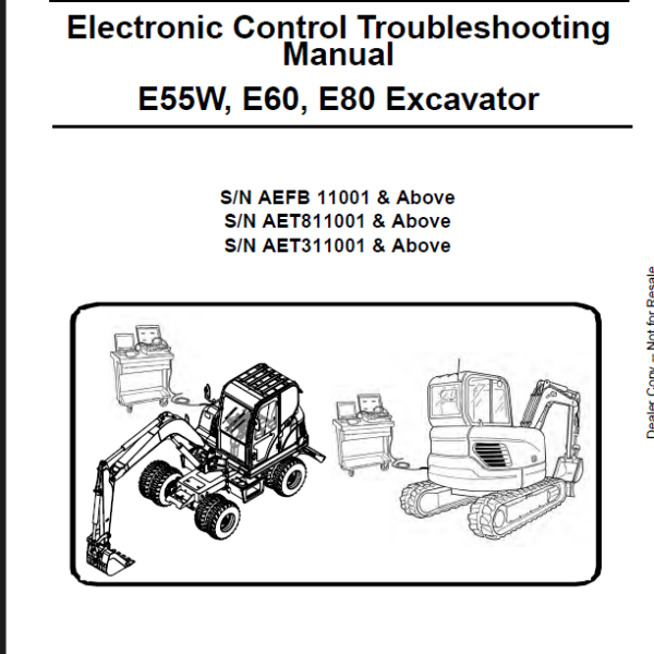 Bobcat E55W Excavator Service Manual (6987372) (SN AEFB11001-AEFB99999)
