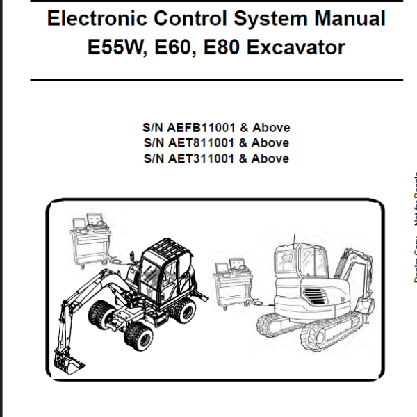 Bobcat E55W Excavator Service Manual (6987371) (SN AEFB11001-AEFB99999)