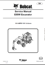 Bobcat E55W Excavator Service Manual (6987289) (SN AEFB11001-AEFB99999)
