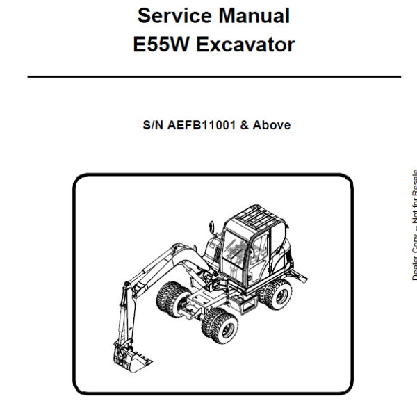 Bobcat E55W Excavator Service Manual (6987289) (SN AEFB11001-AEFB99999)
