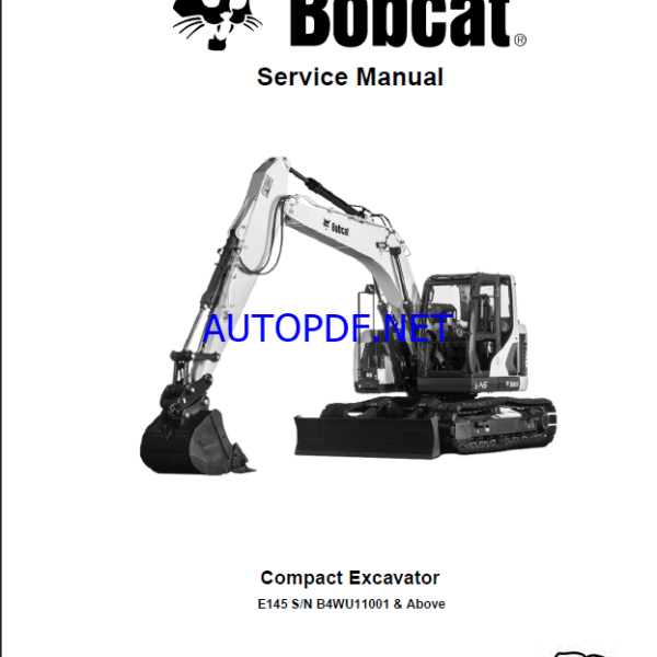 Bobcat E55 Excavator Service Manual (6990728) (SN AJ1911001-AJ1999999)