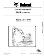 Bobcat E85 Excavator Service Manual (6990617) (SN B34S11001-B34S99999)