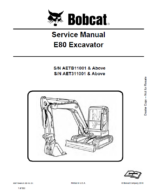 Bobcat E80 Excavator Service Manual (6987194) (SN AETB11001-AETB99999)