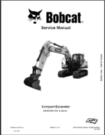 Bobcat E165 Excavator Service Manual (7407615) (SN B53W11001-B53W99999)