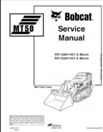 Bobcat MT50 Loader Mini Track Service Manual (6901510) (SN 520611001-520699999)