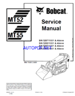 Bobcat MT52 Loader Mini Track Service Manual (6903372) (SN 528711001-528799999)