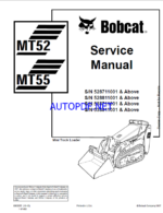 Bobcat MT55 Loader Mini Track Service Manual (6903372) (SN 538811001-538899999)