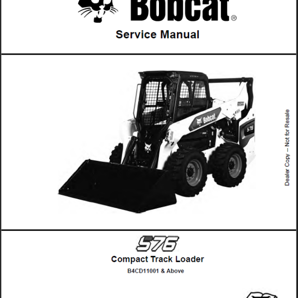 Bobcat S76 Loader Service Manual (7323980) (SN B4CD11001-B4CD99999)