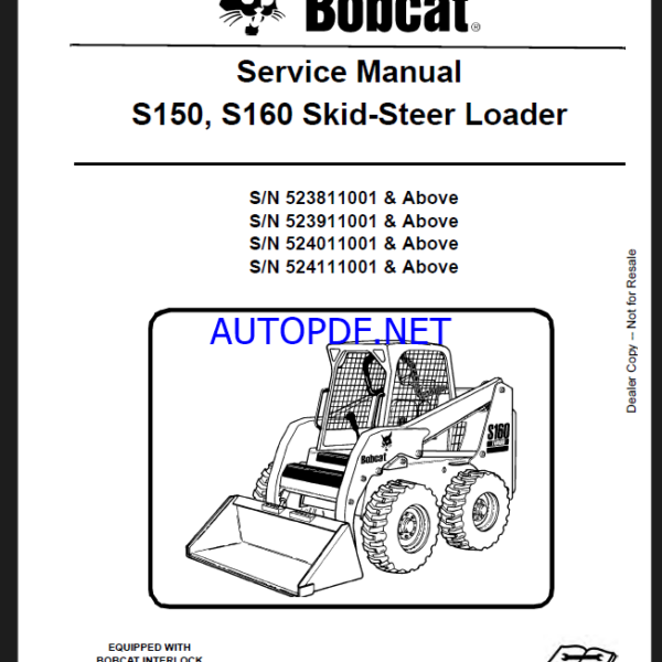 Bobcat S150 Loader Service Manual (6902498) (SN 523811001-523899999)
