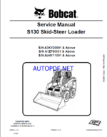 Bobcat S130 Loader Service Manual (6987032) (SN AU4Y11001-AU4Y99999)