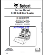 Bobcat S130 Loader Service Manual (6904121) (SN A8NW11001-A8NW99999)