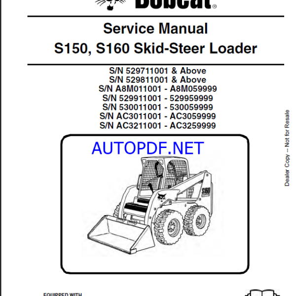 Bobcat S150 Loader Service Manual (6904126) (SN A8M011001-A8M059999)