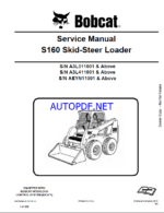 Bobcat S160 Loader Service Manual (6987048) (SN A3L311001-A3L399999)