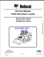 Bobcat S160 Loader Service Manual (6987048) (SN AEYN11001-AEYN99999)