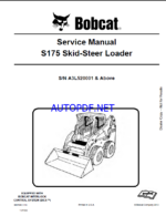 Bobcat S175 Loader Service Manual (6987035) (SN A3L520001-A3L599999)