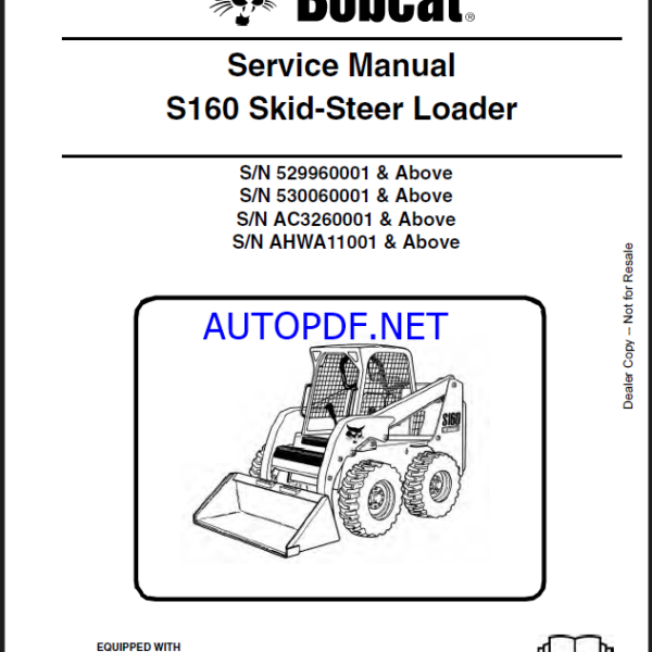 Bobcat S160 Loader Service Manual (6987034) (SN 530060001-530099999)