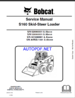 Bobcat S160 Loader Service Manual (6987034) (SN AC3260001-AC3299999)