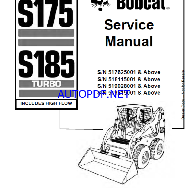 Bobcat S175 Loader Service Manual (6901828) (SN 517625001-517699999)