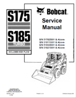 Bobcat S185 Loader Service Manual (6901828) (SN 519028001-519099999)