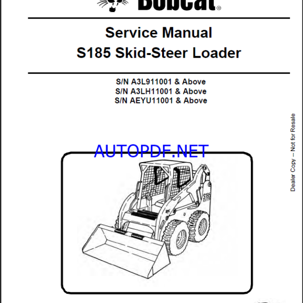 Bobcat S185 Loader Service Manual (6987049) (SN AEYU11001-AEYU99999)