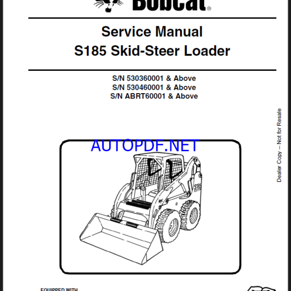 Bobcat S185 Loader Service Manual (6987036) (SN 530360001-530399999)