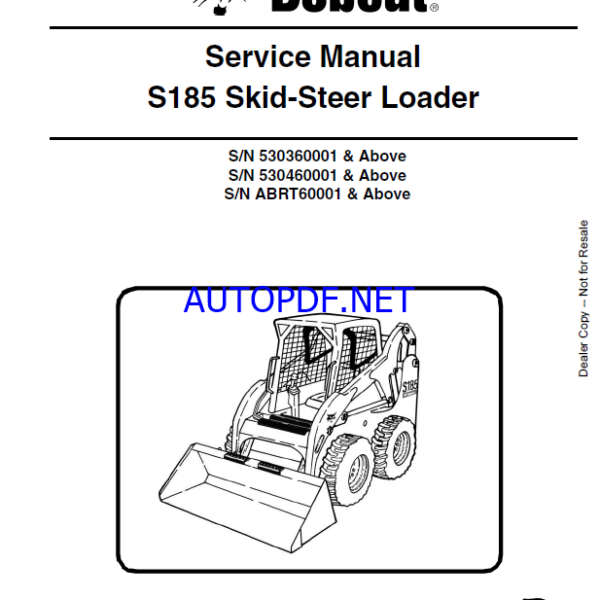 Bobcat S185 Loader Service Manual (6987036) (SN 530460001-530499999)