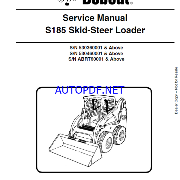 Bobcat S185 Loader Service Manual (6987036) (SN 530460001-530499999)