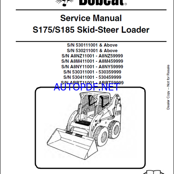Bobcat S185 Loader Service Manual (6904132) (SN ABRT11001-ABRT59999)