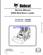 Bobcat S205 Loader Service Manual (6904138) (SN 530511001-530559999)