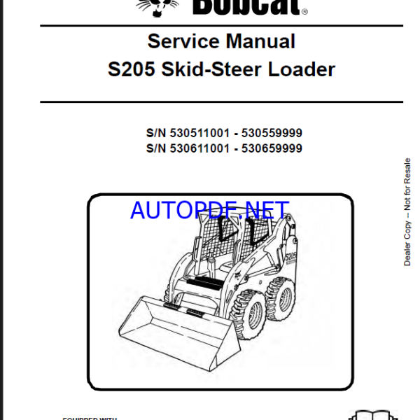 Bobcat S205 Loader Service Manual (6904138) (SN 530511001-530559999)