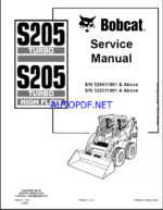 Bobcat S205 Loader Service Manual (6902917) (SN 528511001-528599999)