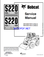 Bobcat S220 Loader Service Manual (6902722) (SN 526311001-526399999)