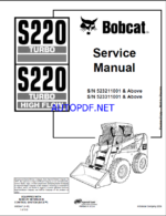 Bobcat S220 Loader Service Manual (6902447) (SN 523311001-523399999)