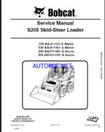 Bobcat S205 Loader Service Manual (6987050) (SN ANLP11001-ANLP99999)