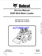 Bobcat S220 Loader Service Manual (6904154) (SN 530711001-530799999)