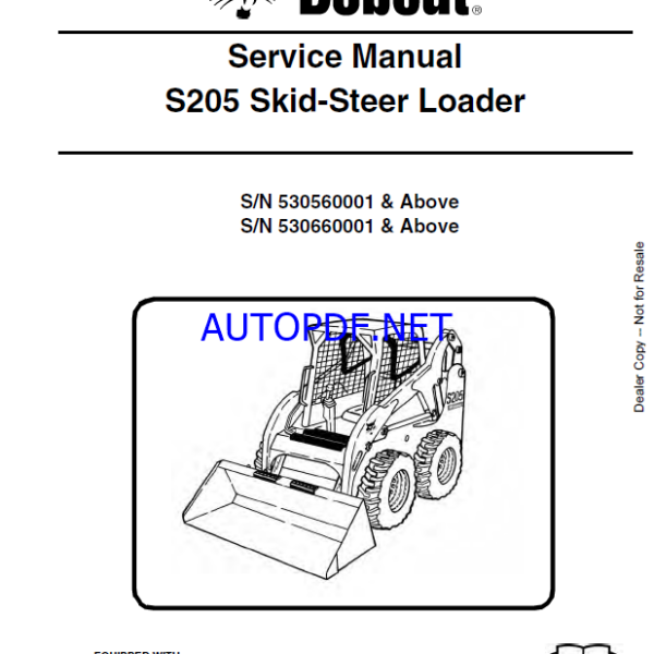 Bobcat S205 Loader Service Manual (6987037) (SN 530660001-530699999)