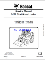 Bobcat S220 Loader Service Manual (6986679) (SN A5GL11001-A5GL19999)