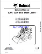 Bobcat S250 Loader Service Manual (6904158) (SN 530911001-530999999)