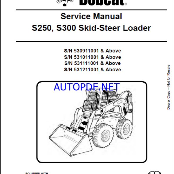 Bobcat S250 Loader Service Manual (6904158) (SN 531011001-531099999)