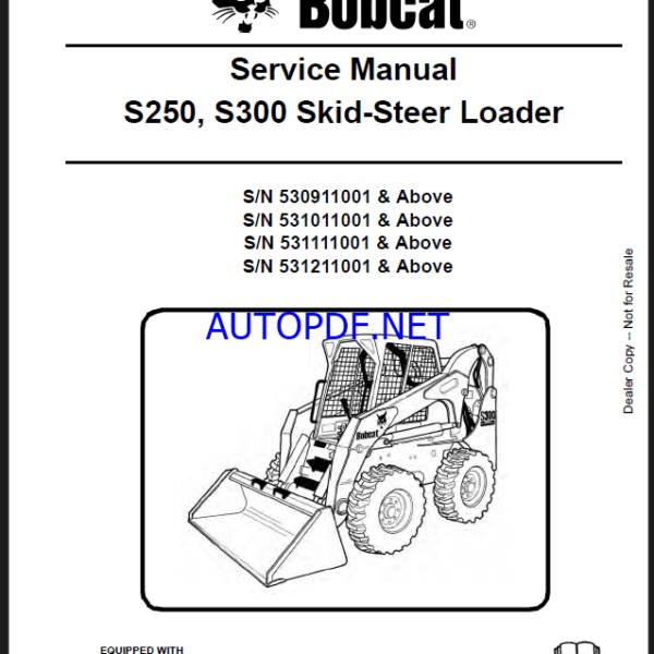 Bobcat S300 Loader Service Manual (6904158) (SN 531111001-531199999)