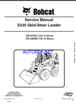 Bobcat S330 Loader Service Manual (6987040) (SN A5HA11001-A5HA99999)