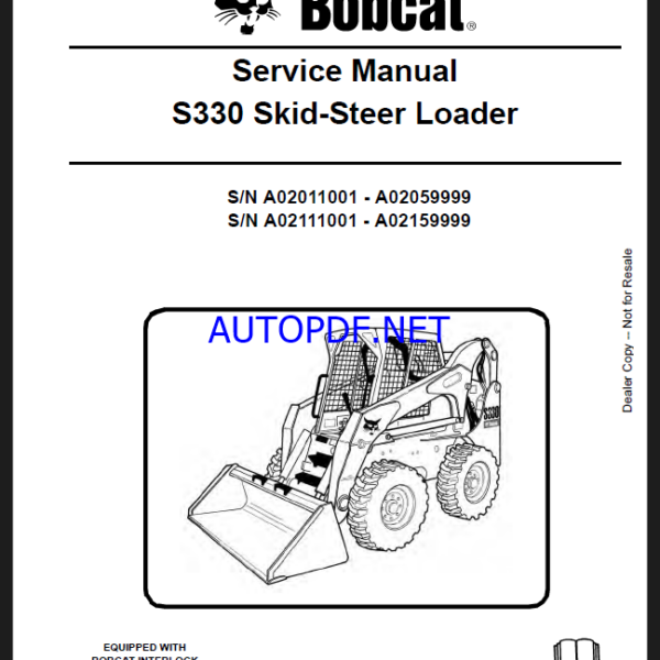 Bobcat S330 Loader Service Manual (6904887) (SN A02111001-A02159999)