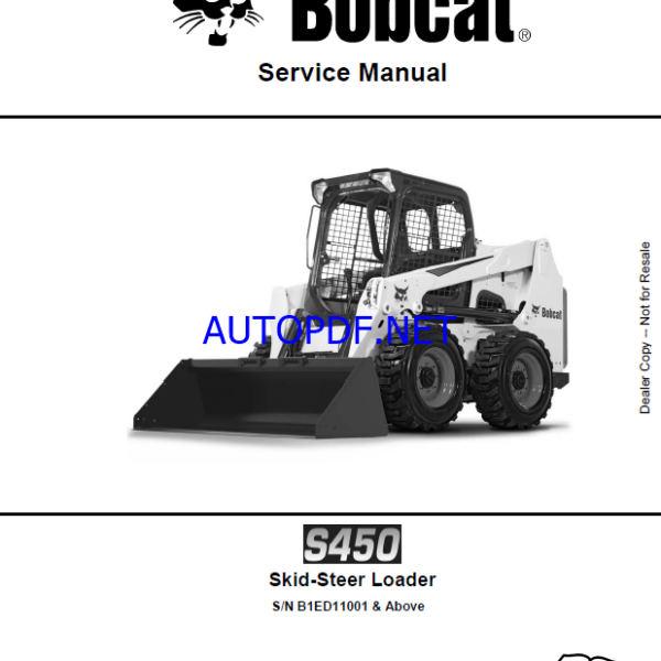 Bobcat S450 Loader Service Manual (6990812) (SN B1ED11001-B1ED99999)