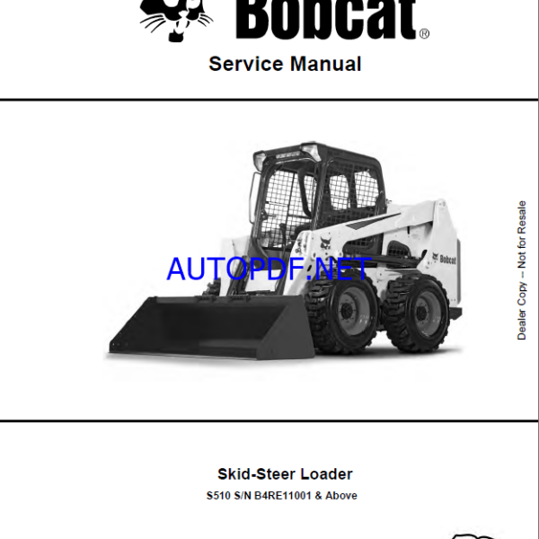 Bobcat S510 Loader Service Manual (7398913) (SN B4RE11001-B4RE99999)